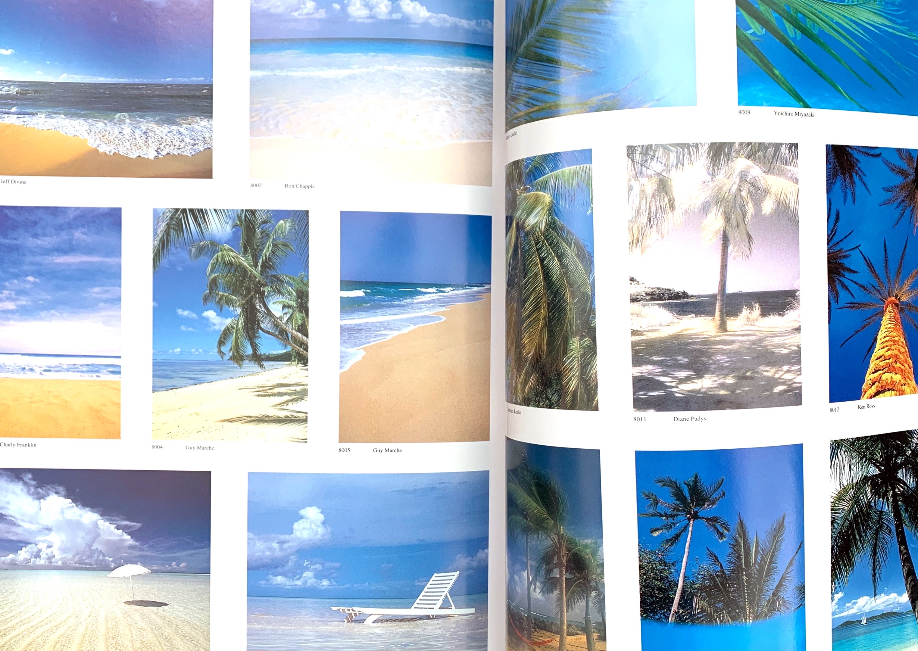 Photos of beaches in a catalog.